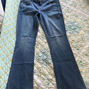 American Eagle Outfitters Blue Flare Wide Leg Jeans- long-super stretch